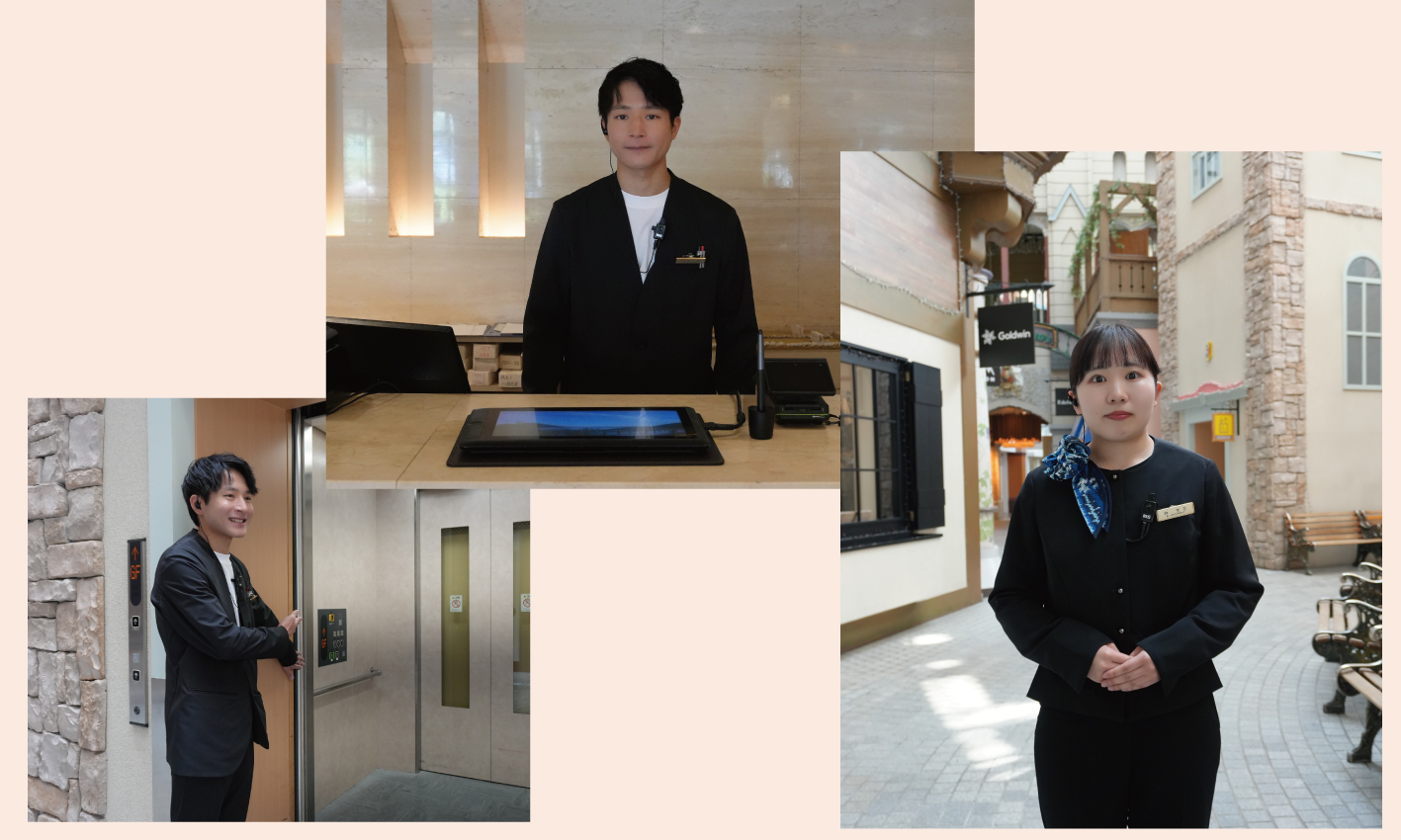 ホテルで働く男女のスタッフ